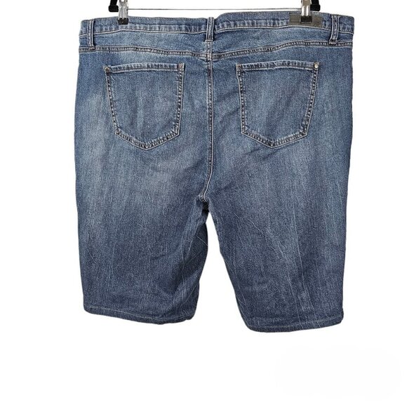 DKNY Ludlow Denim High Waist Blue Bermuda Jean Shorts - Picture 9 of 11